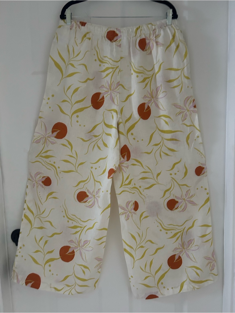 CALYPSO ST. BARTH 100% Linen Wide Leg Floral/Fruit Print Pants Size XL - Picture 9 of 11